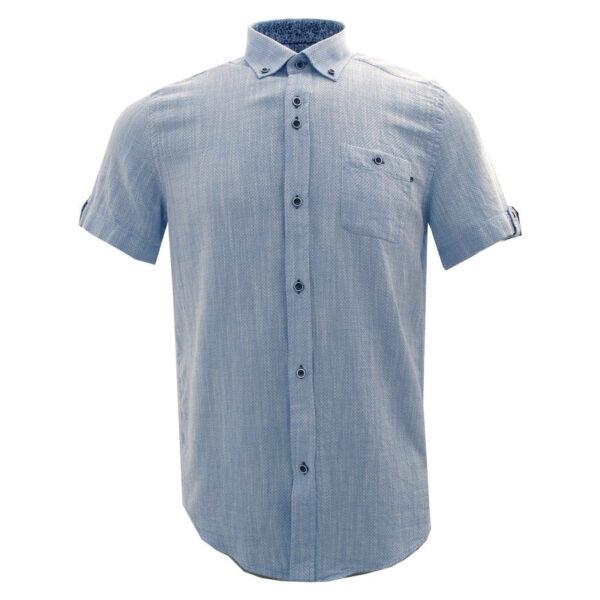 Blue Pure Cotton Short Sleeve Shirt