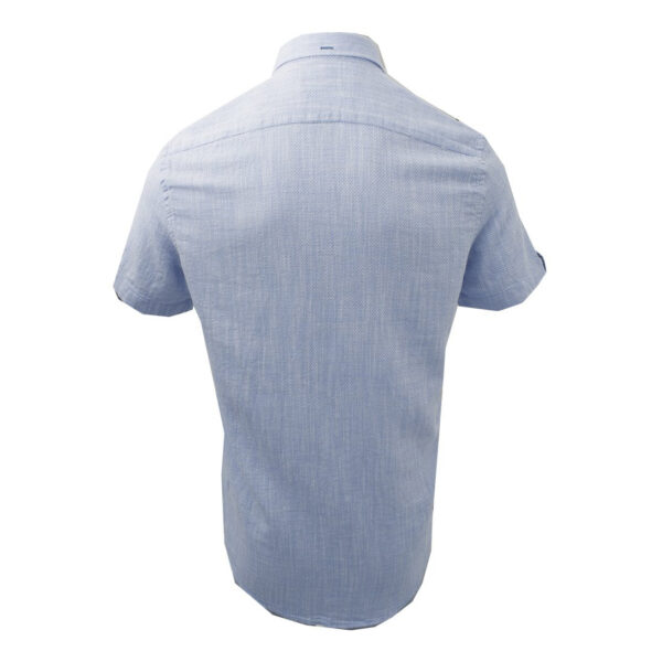 Blue Pure Cotton Short Sleeve Shirt - Image 2