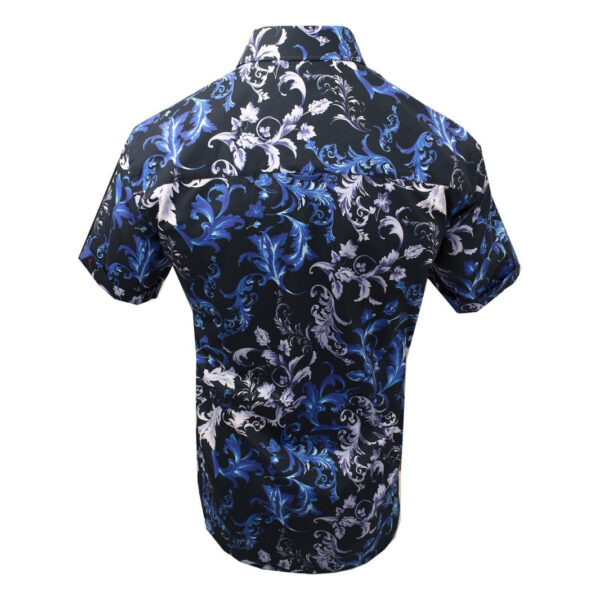 Floral Waves Print Short Sleeve Men's Shirt - Image 2