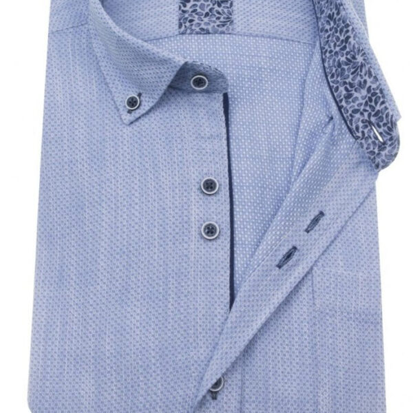 Blue Pure Cotton Short Sleeve Shirt - Image 3