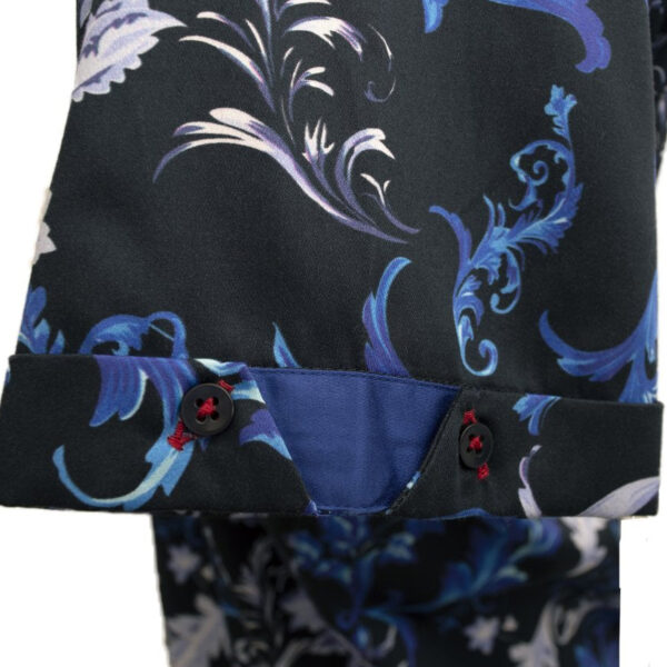 Floral Waves Print Short Sleeve Men's Shirt - Image 3
