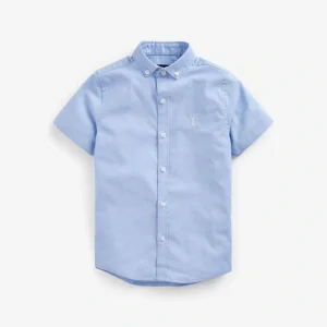 Blue Short Sleeve Cotton Rich Oxford Shirt (3-16yrs)