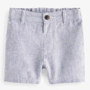 White/Blue 100% Cotton Chino Shorts (3mths-7yrs)