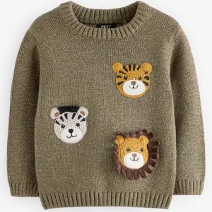 Animals Crew Neck Knitted Jumper (3mths-7yrs)