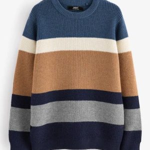 Stripe Knitted Crew Neck Jumper (3-16yrs)