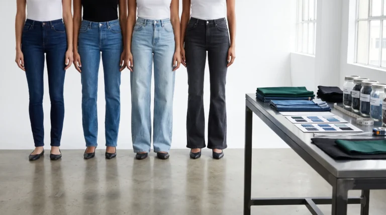Home Types of jeans for women showing different fits, fabrics and denim washes